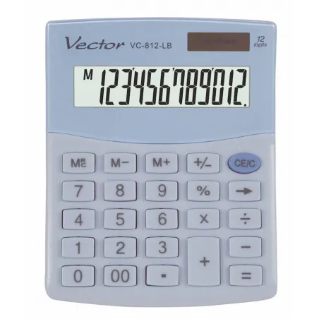 Kalkulator biurowy Vector VC-812 niebieski