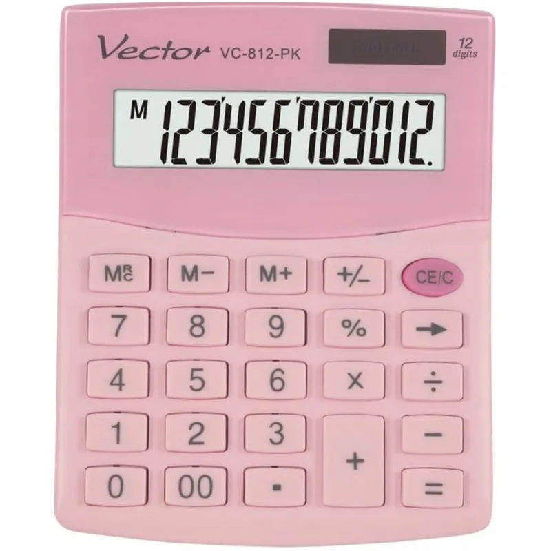 Kalkulator biurowy Vector VC-812 różowy