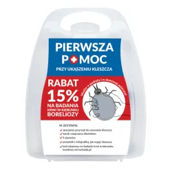 Zestaw do usuwania kleszczy Controly Pierwsza Pomoc - pęseta + plastry