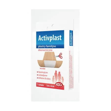 PLASTRY OPATRUNKOWE FAMILIJNE EKONOMICZNE CIĘTE Medica Activplast 1 m x 6 cm 1 szt.