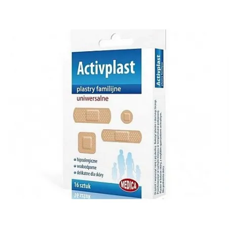 PLASTRY OPATRUNKOWE FAMILIJNE UNIWERSALNE Medica Activplast 16szt