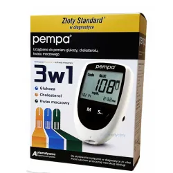 Glukometr Pempa 3w1 glukoza, cholesterol, kwas moczowy + Gratis