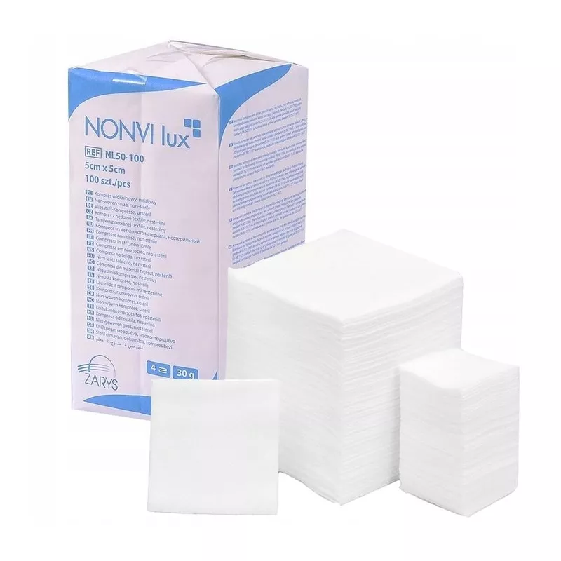 Kompresy włókninowe niejałowe ZARYS 5 cm x 5 cm 100 szt.