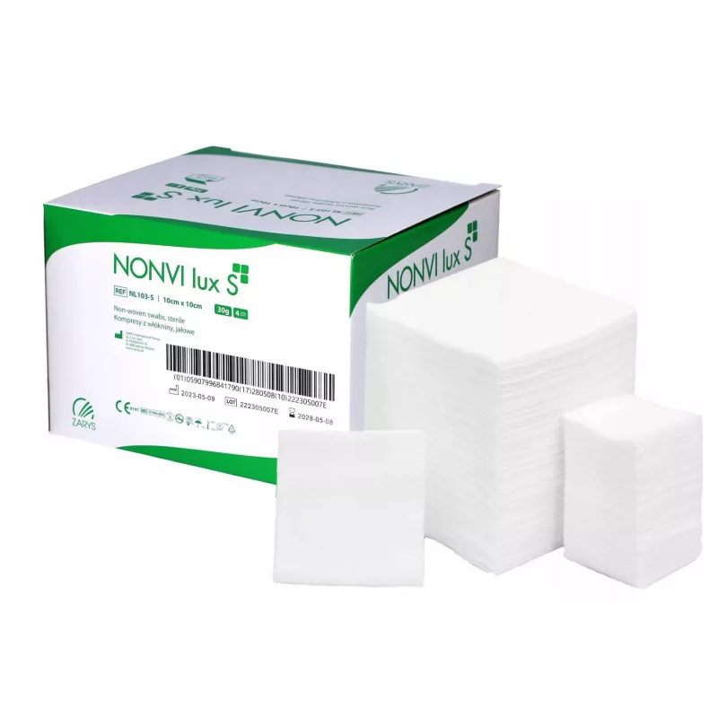 Kompresy włókninowe jałowe Zarys Nonvi Lux S 10 cm x 10 cm 75 szt.
