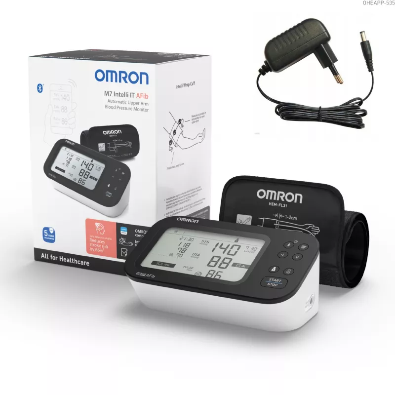 Ciśnieniomierz OMRON M7 Intelli IT AFIB [HEM-7380T1-EBK] +zasilacz
