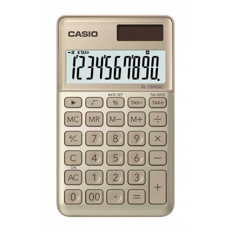 ZŁOTY METALOWY KALKULATOR BIUROWY CASIO SL-1000SC ZŁOTY