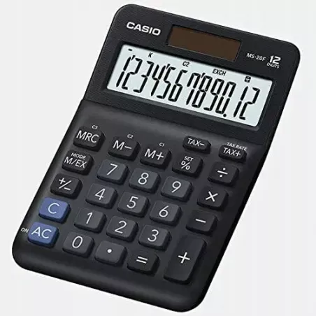 KALKULATOR BIUROWY CASIO MS-20F 12 POZYCJI PROCENTY PODATEK KOREKTA